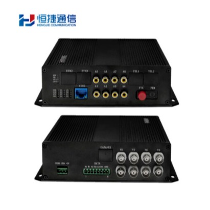 恒捷 音视频光端机 HJ-GAN-MB08 光纤传4路音视频 桌面式 单纤FC20km 1对图片