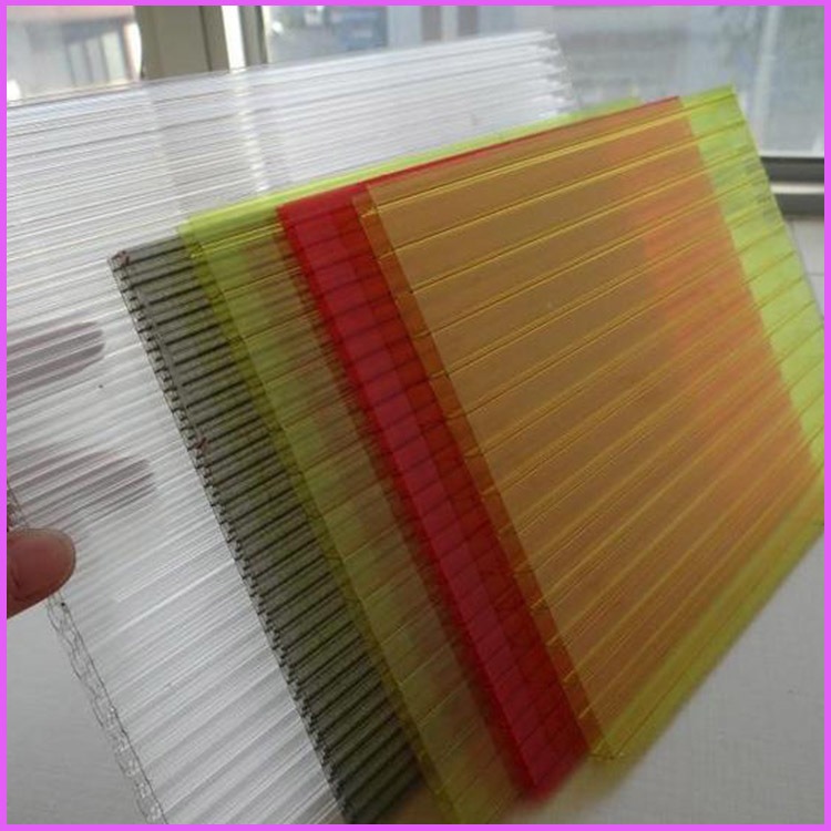 肇庆红色PC双层阳光板 通用型中空阳光板 6mm厚阳光板