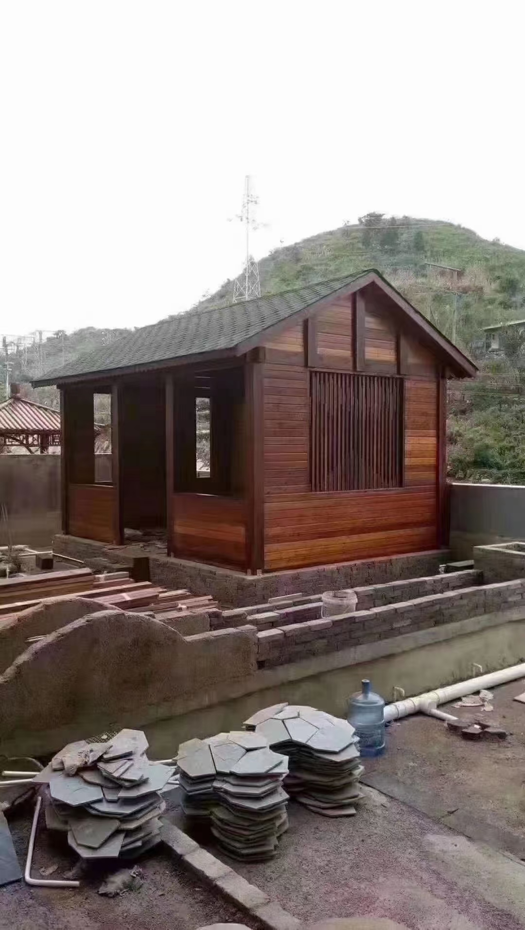 广西南方松中式木屋  中式别墅 中式装修木雅  厂家直销