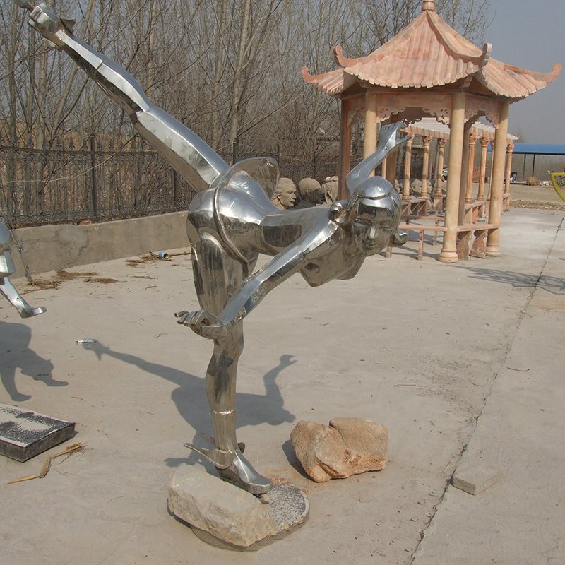 不锈钢人物雕塑 运动人物雕塑 镜面雕塑 校园摆件 城市公园广场景观摆件