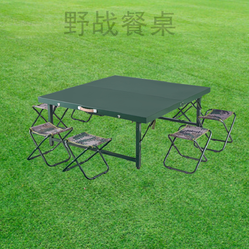 户外野战餐桌，便携式折叠作业桌，军绿色野战餐桌生产厂家HY31-1华军