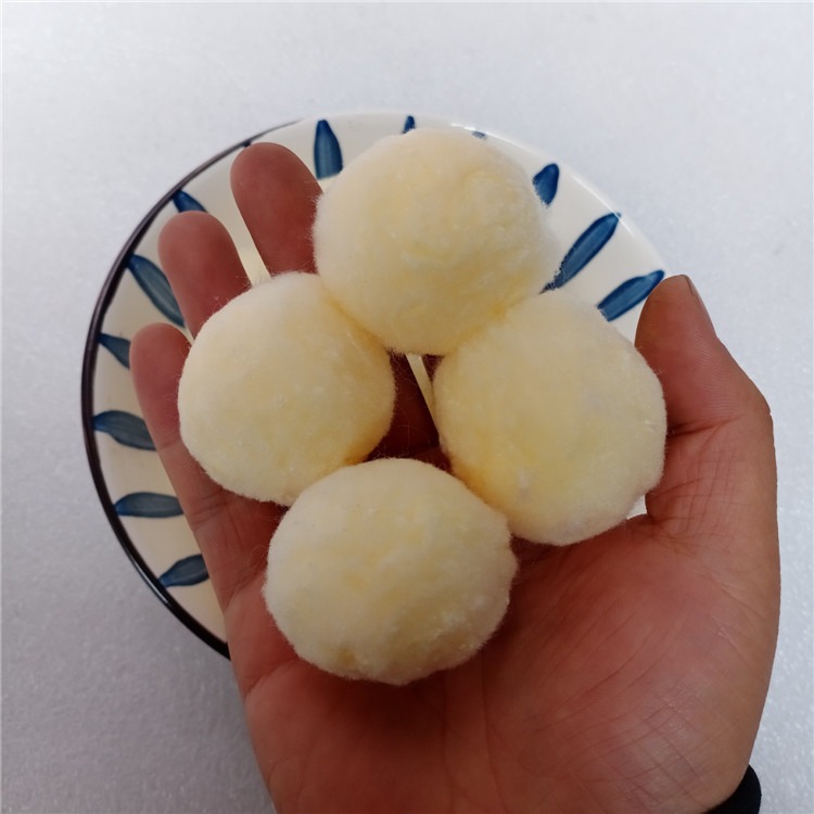 除油改性纤维球 纤维球滤料厂家直供纯白改性黄色纤维球图片