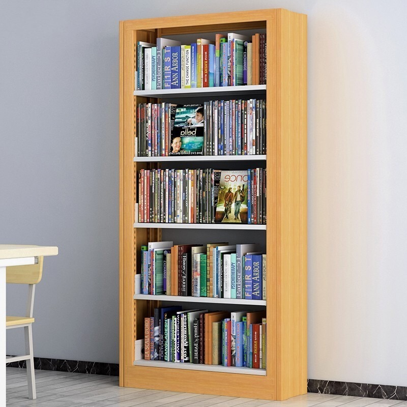 钢制木护板图书架图书馆落地书架组合式书架图书整理架单面书架图片