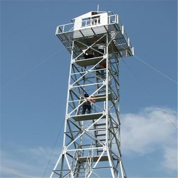 海边观测塔厂家  泰翔生产拉线式直梯瞭望塔 角钢防腐了望塔厂家电话