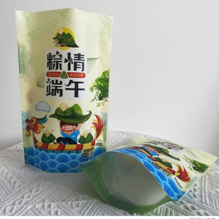 旭彩厂家直供生产 粽子塑料袋 冷冻食品袋 速冻食品开窗袋子 四边封包装袋图片