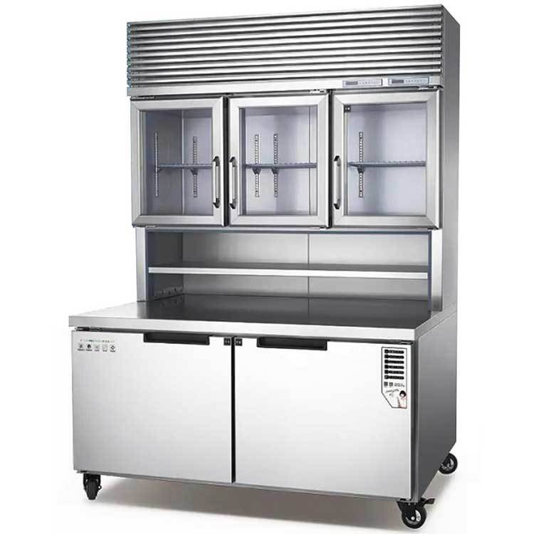 冰立方冷柜Z-RF5G3 商用立式组合工作台 上冷藏下冷冻组合冰箱 冰立方商用直冷组合冷柜