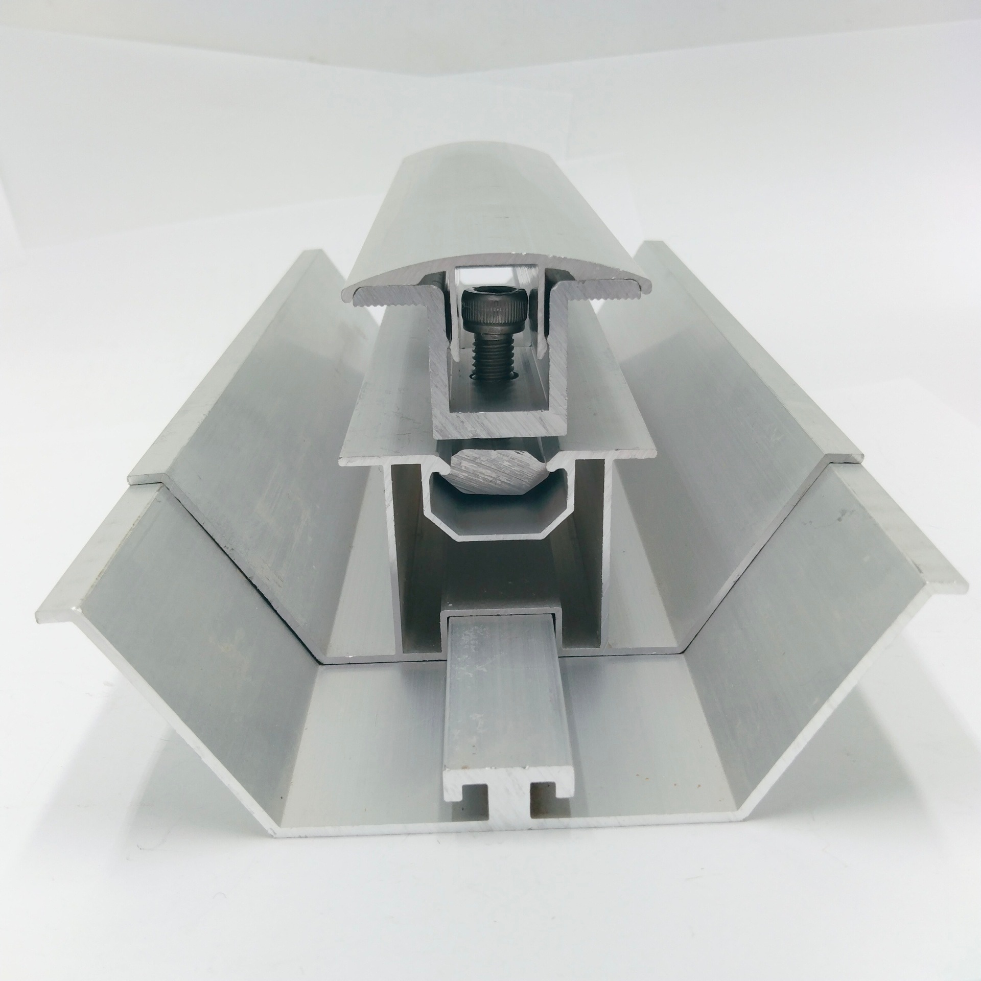 光伏导水槽铝合金防水槽BIPV阳光房车棚专用导轨沟槽W型防水支架