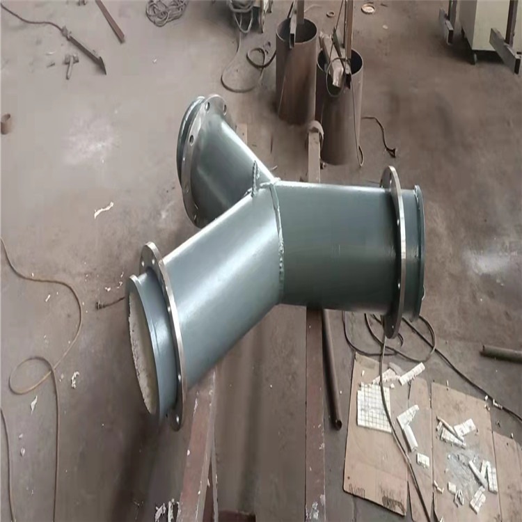 工厂定制DN300法兰式双金属耐磨陶瓷三通 大口径自蔓燃陶瓷耐磨三通 可用输灰除尘