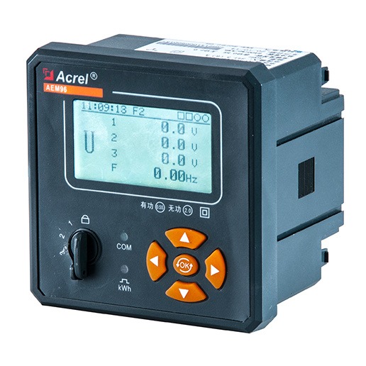 供应安科瑞多功能电表AEM96/CF带RS485通讯功能和分时计费统计功能0.5S级有功电能谐波测量两年质保图片