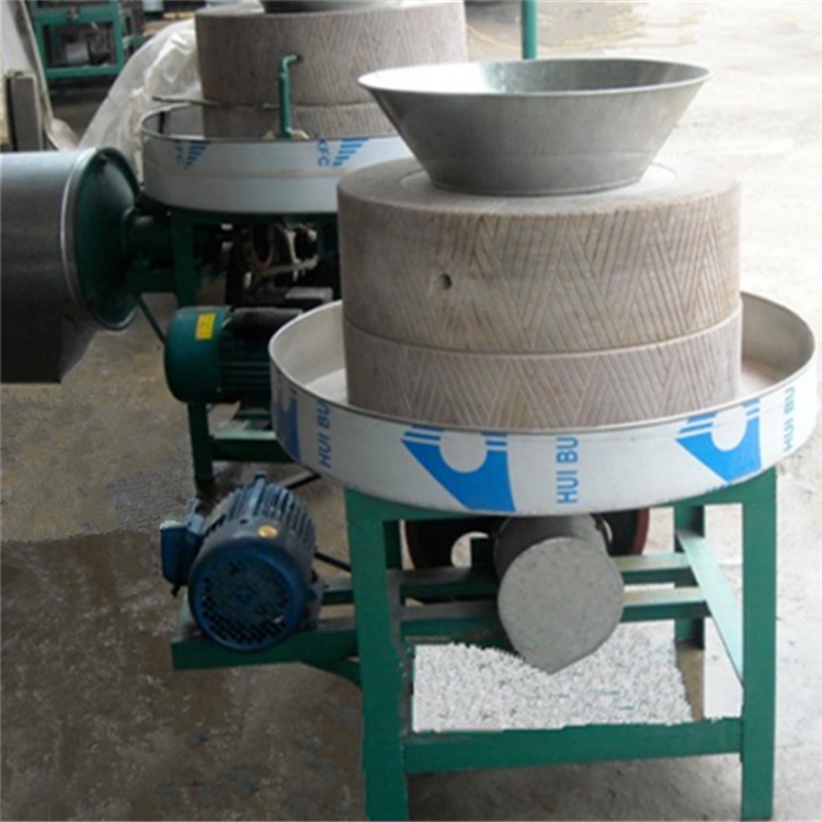 麦麸分离式电动石磨机 中远 Φ800型半自动电动面粉石磨 电动水稻米粉石磨机