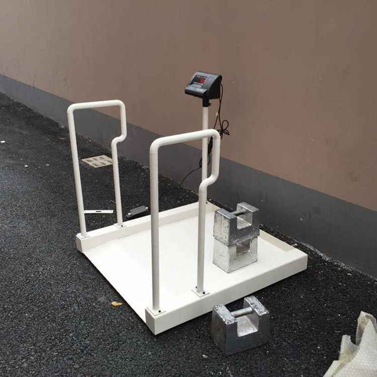 沐恒150kg带打印轮椅电子秤 医疗透析体重秤 不锈钢轮椅秤厂家