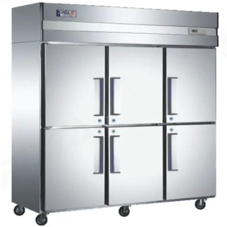 格林斯达六门冰箱D1.6W6 星星六门单温冷冻冰箱 六门不锈钢直冷冰柜 商用厨房冷冻柜 格林斯达W系列冷柜