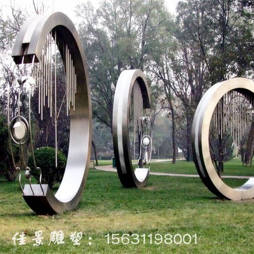 不锈钢公园圆环装饰灯雕塑