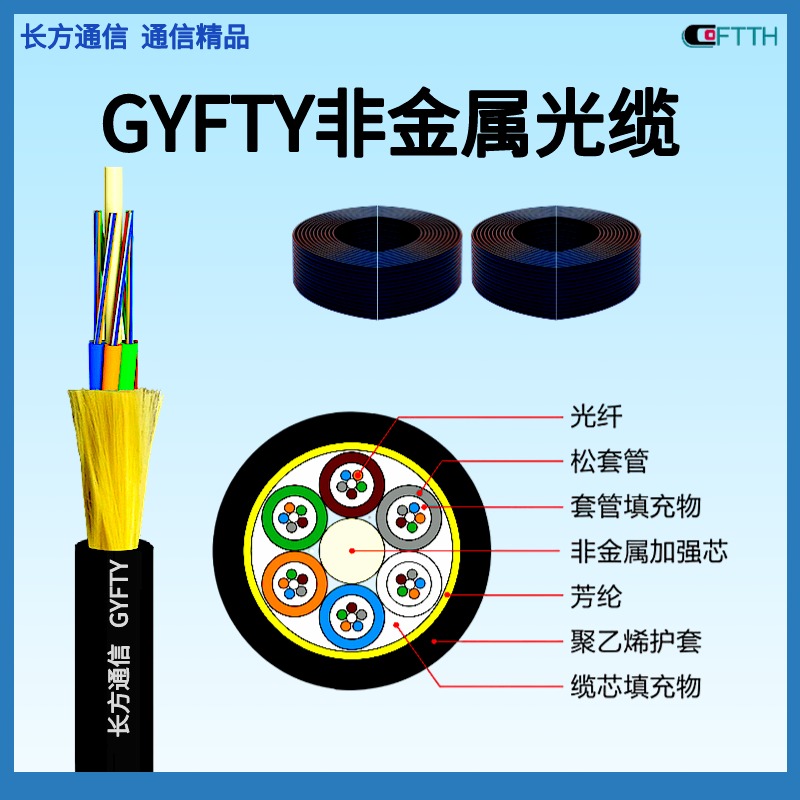 12芯室外非金属光缆 GYFTY-12B1导引光缆/管道光缆/阻燃光缆/电力光缆/GYFYZY-24B1
