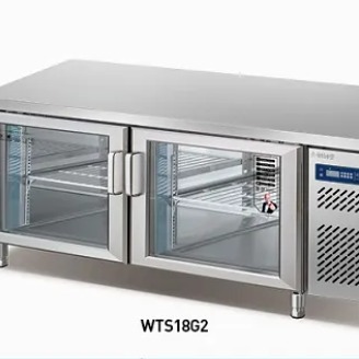 奥斯特商用冰箱 WTS18G2二玻璃门冷藏工作台 全铜全钢操作台冰箱