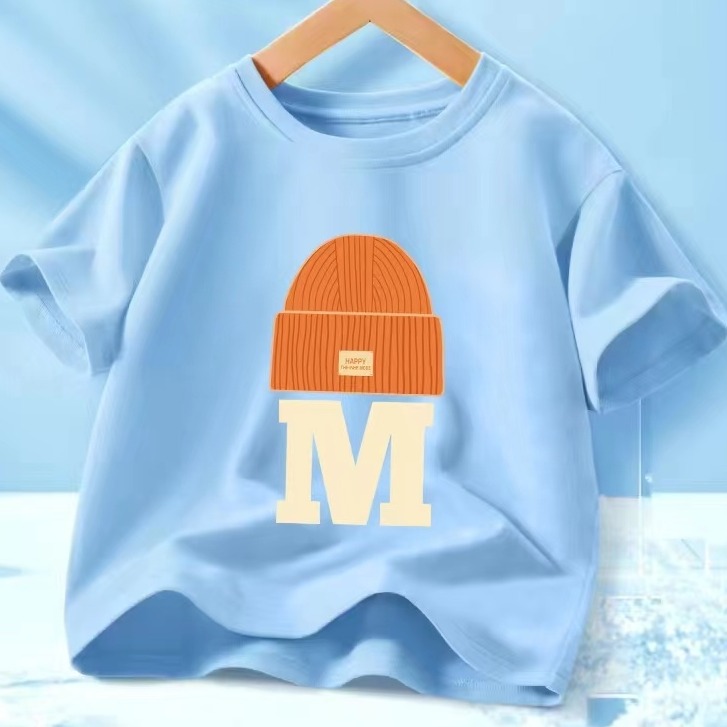 新款儿童短袖 韩版中大童宽松儿童洋气印花童装T恤厂家