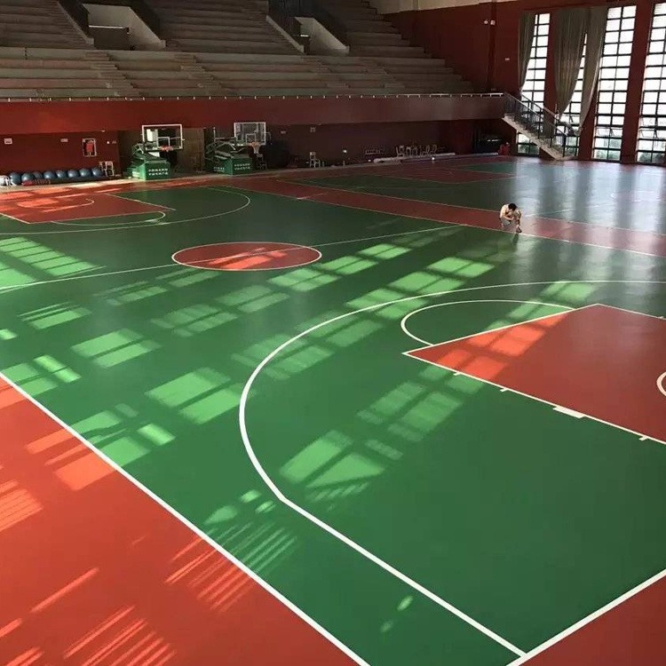 君泰 硅PU篮球场地胶材料 羽毛球网球塑胶篮球场材料 室外塑胶球场施工图片