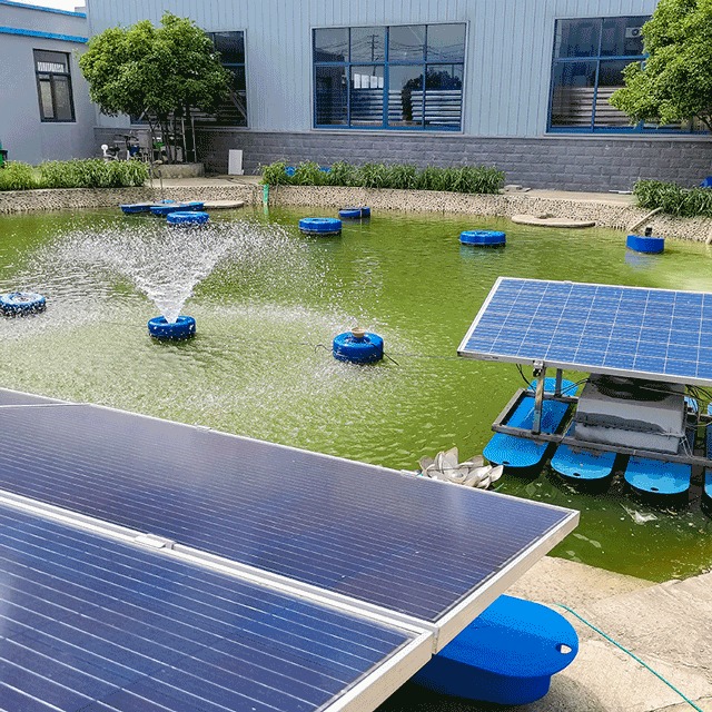 如克RUSN750-PQ型太阳能喷泉曝气机  鱼塘增氧水循环设备
