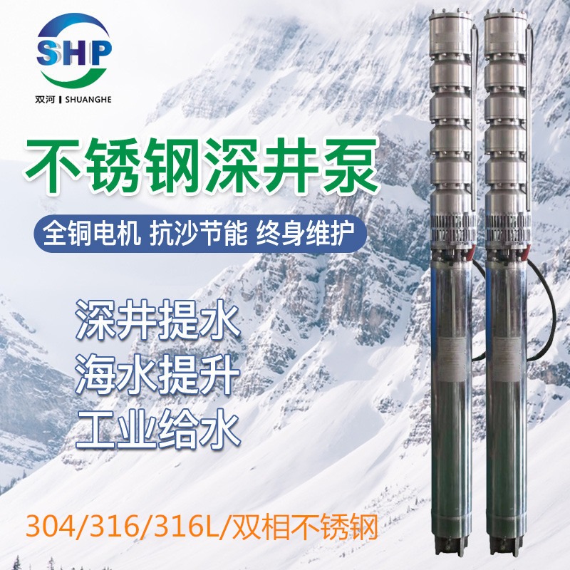 天津双河泵业供应250QJ不锈钢深井多级潜水泵 不锈钢316潜水泵