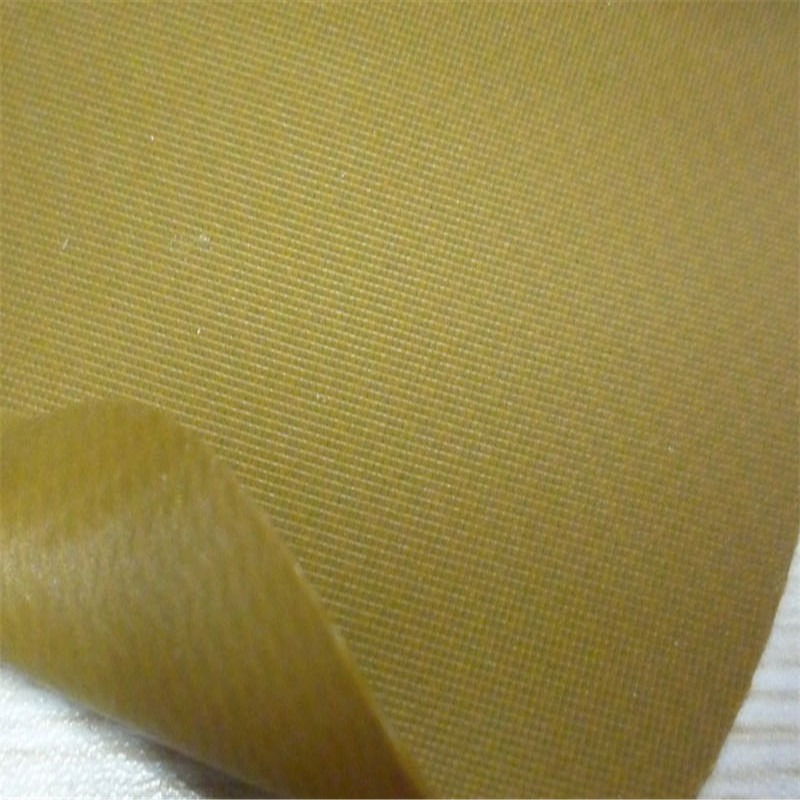 PVC夹网布 棕黄色0.71mmPVC下水裤面料