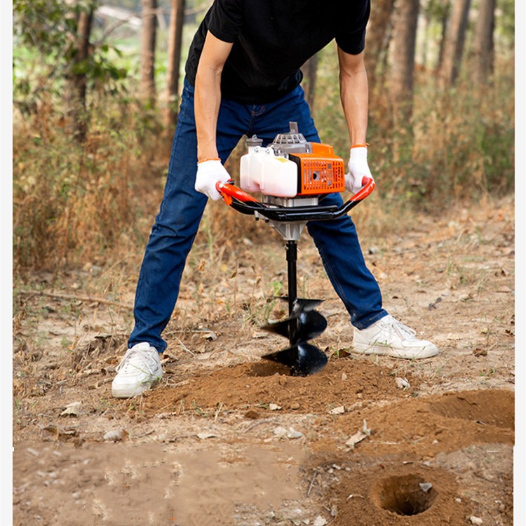 汽油式手推挖坑机 大口径种树挖坑机    福泽盛达牌手提挖坑机图片