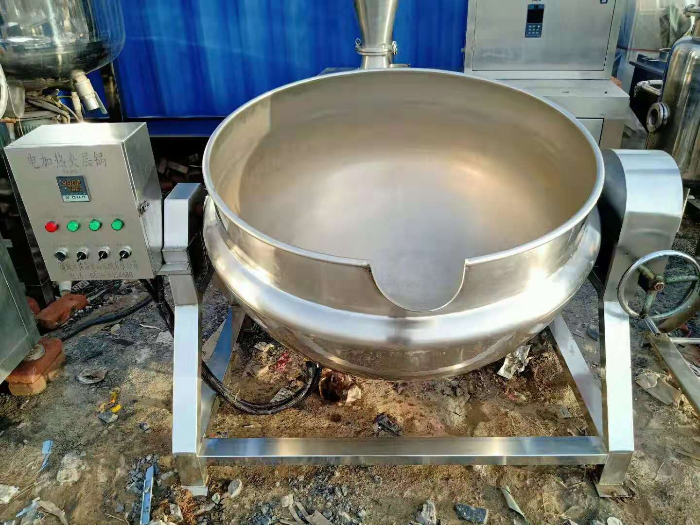 翻炒锅 二手蒸煮锅 1000升不锈钢夹层锅 面向全国出售