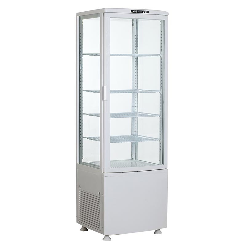 劳特四面透明玻璃展示柜 单门立式冷藏柜 商用茶叶柜RT-215L