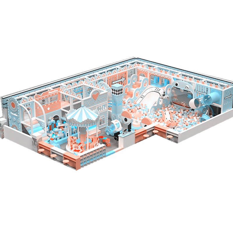 祺兴厂家直销 室内大型淘气堡儿童乐园设备商用亲子餐厅小型滑梯娱乐海洋球设施