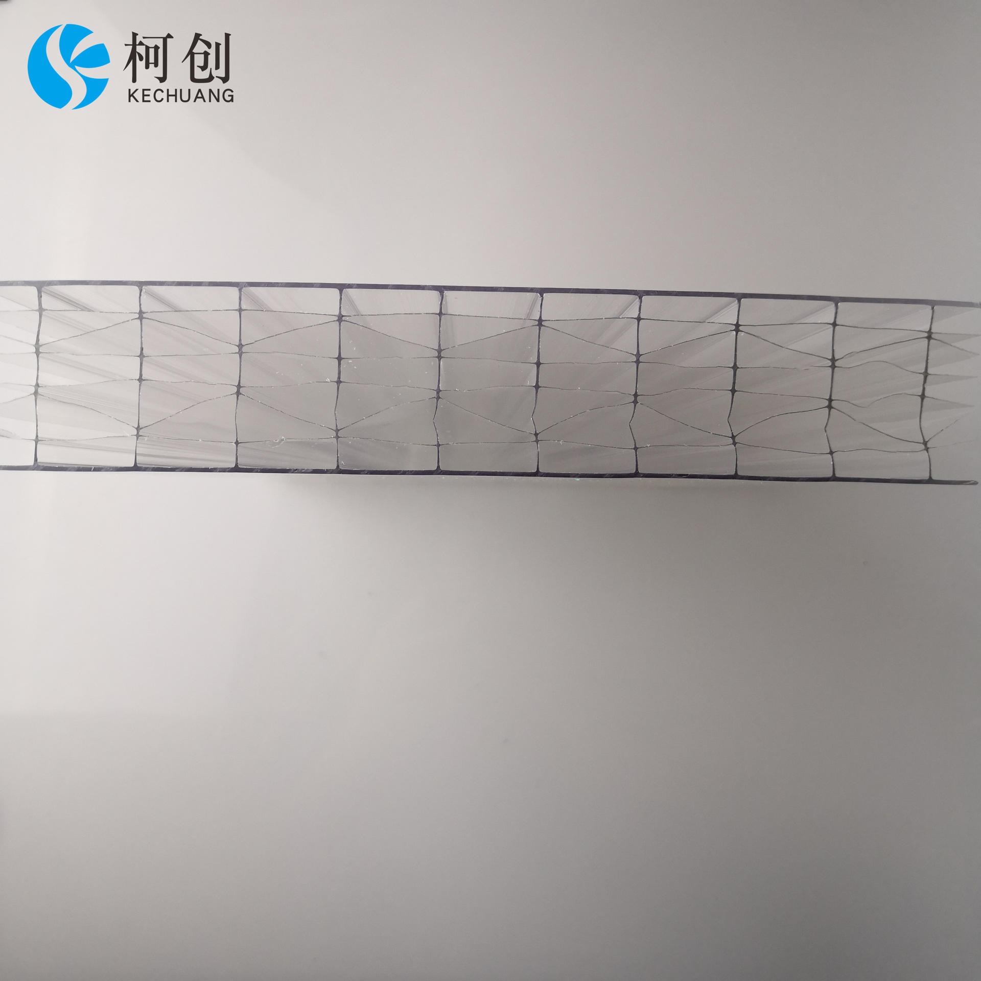 唐山厂家定制多层透明米字格卡普隆板 防紫外线温室大棚中空PC聚碳酸酯采光阳光板柯创