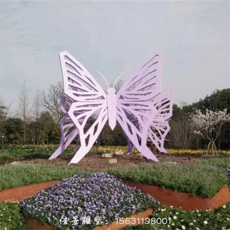 大型不锈钢蝴蝶雕塑 广场彩绘蝴蝶雕塑图片