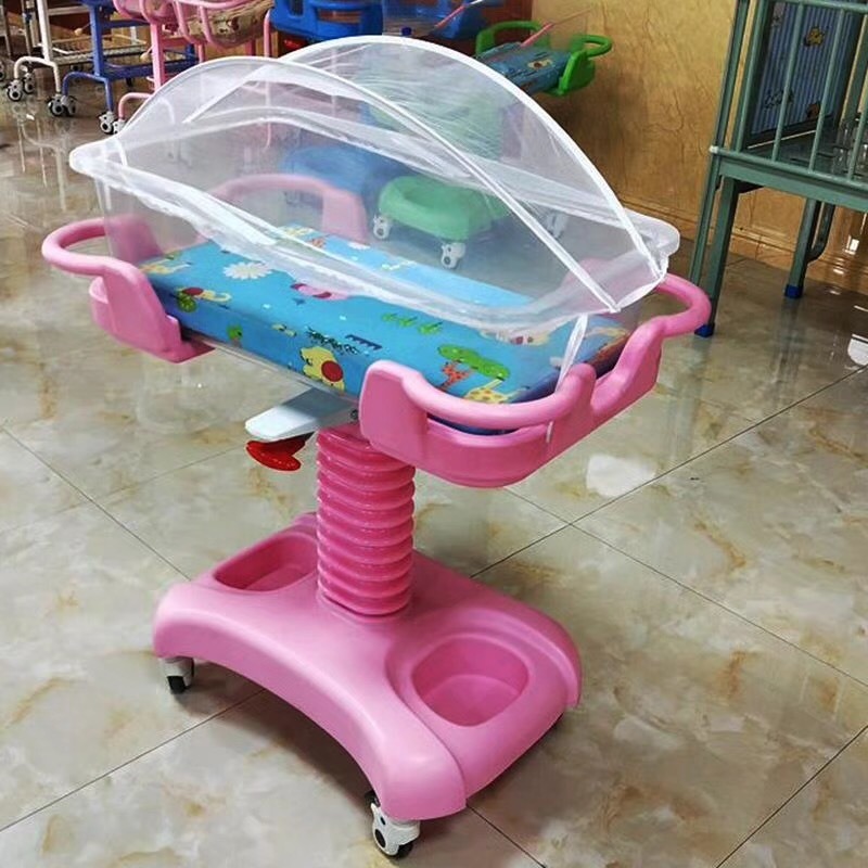 医院月子中心婴儿推车称重可测温医院婴儿床医用防溢奶婴儿车图片
