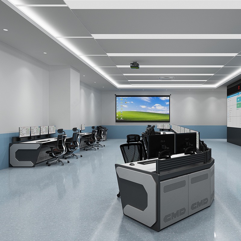 康曼德定制弧形控制台 科技感控制中心监控中心监控台 优质设计免费出图