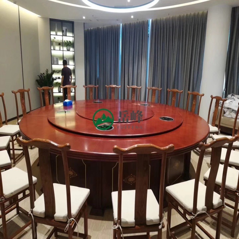 40人北京电动餐桌专卖店厂价格9500	餐厅圆餐桌家具尺寸	  直销卖圆桌浦林