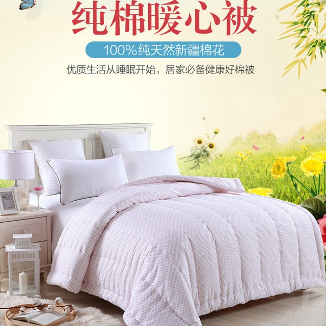 燕诺平纹棉被 4斤长绒加厚纤维棉被 床上用品