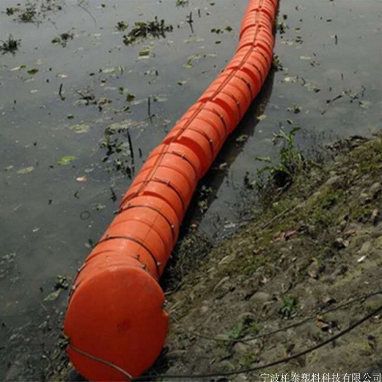 湖面漂浮水葫芦杂物阻挡设施河道拦截塑料浮筒供应厂家