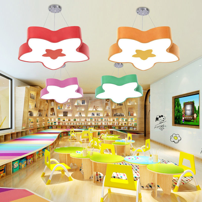 创意海星色彩儿童灯 led卡通房间灯具 幼儿园吸顶灯厂家 早教中心造型吊灯