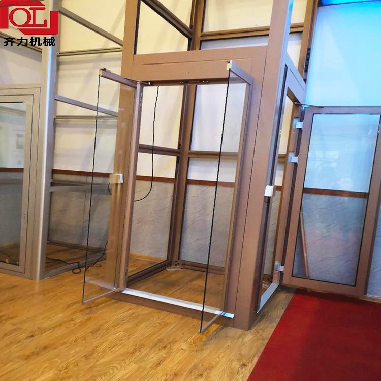 上海老人无障碍电梯 小型简易液压无障碍升降平台 室内外静音观光电梯 齐力定制