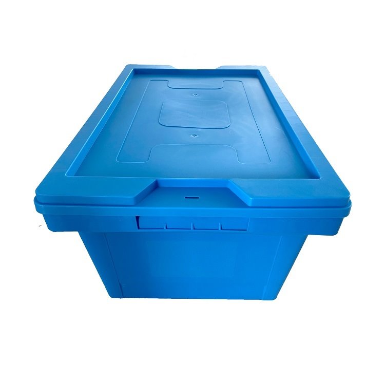 蓝色塑料箱，轻型转运箱，物流运输箱注塑工艺图片
