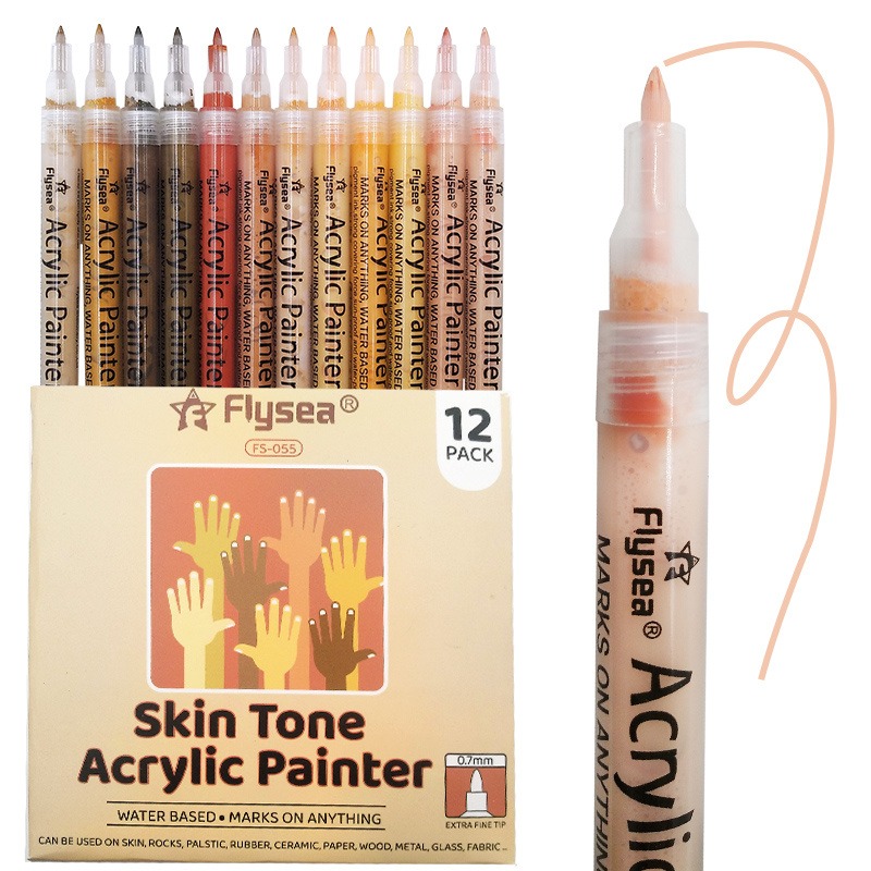 0.7mm皮肤色水性笔彩绘涂鸦 陶瓷记号DIY图片