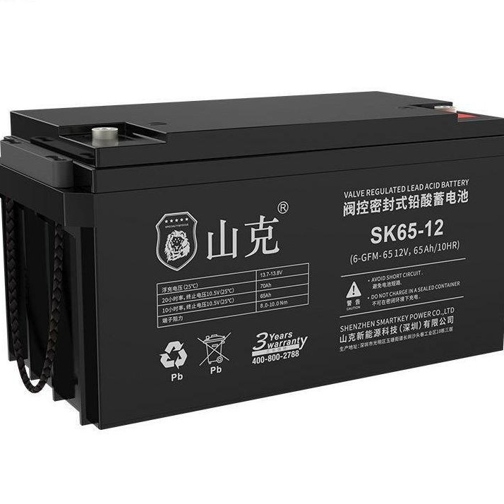山克蓄电池SK65-12 12V65AH直流屏太阳能路灯EPS应急UPS电源备用