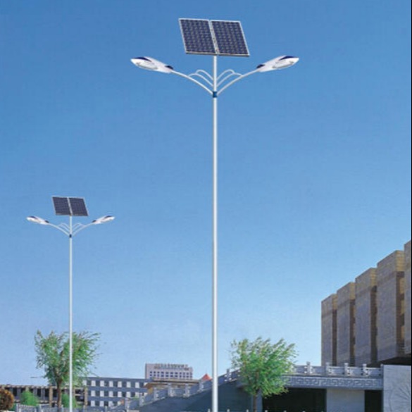 乾旭照明双头高杆照明光伏路灯 光伏节能10米照明路灯 高杆路灯生产厂家