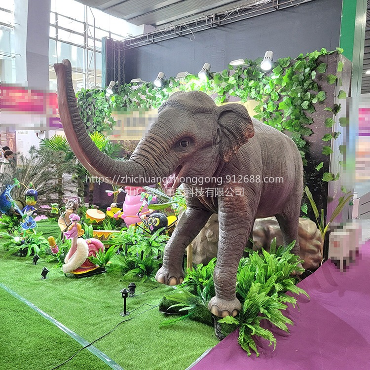 智创  2609户外仿真动物模型大象 立体树脂模型动物大象 便携式模型大象