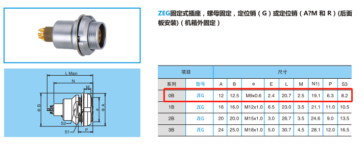宇阳兼容雷莫航空接插件Y系列ECGM15