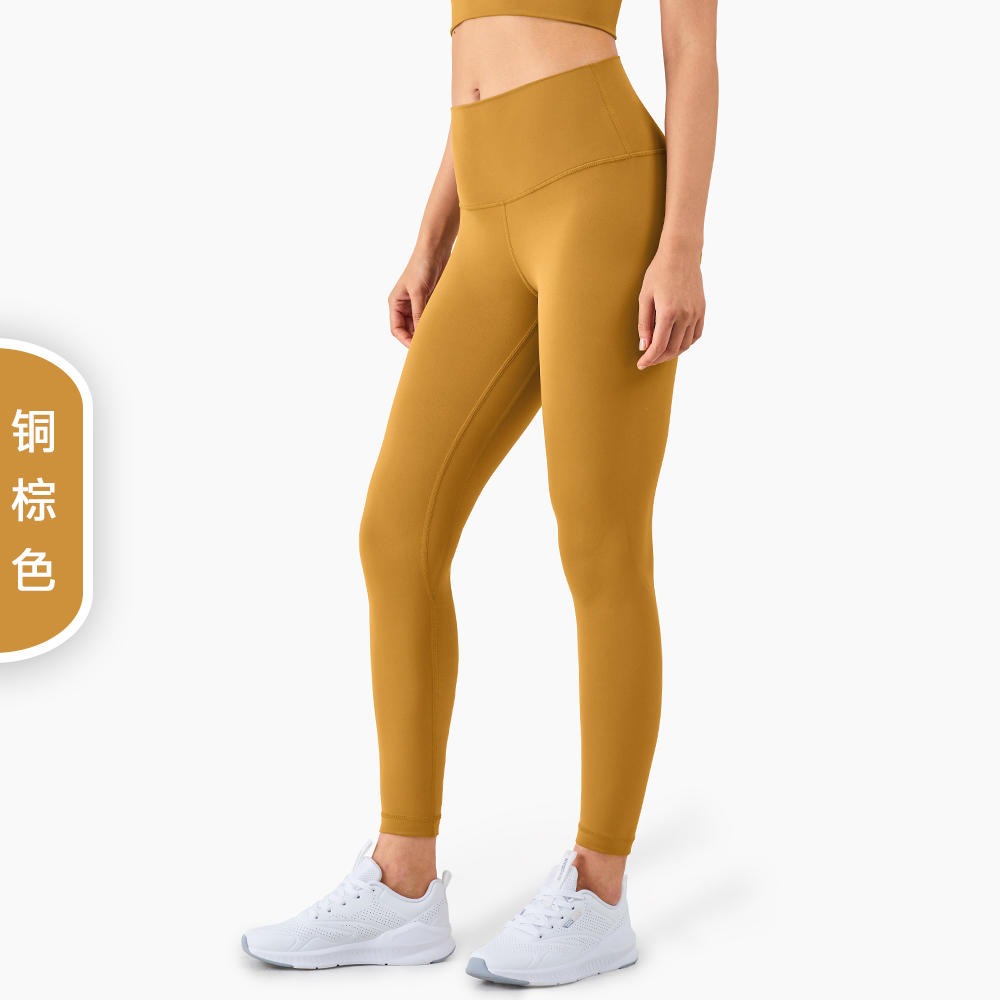 瑜伽服厂家批发2021新款lulu瑜伽裤高腰蜜桃提臀健身裤女OCK1231