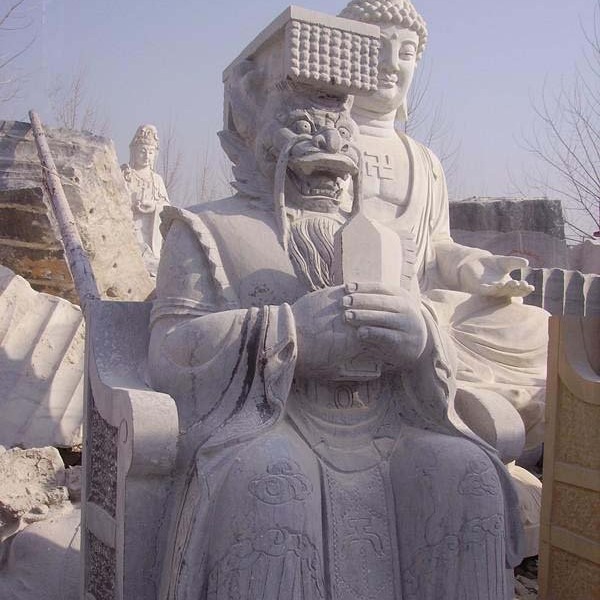 大理石龙王雕像摆件 校园景观石雕图片