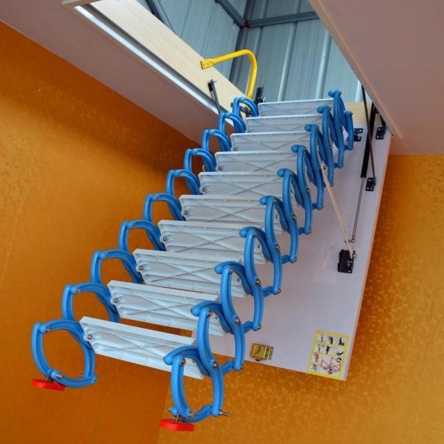 伸缩楼梯图片及价格 小型阁楼楼梯 碳钢材质伸缩梯  Mitsubishi/三菱 小型阁楼楼梯