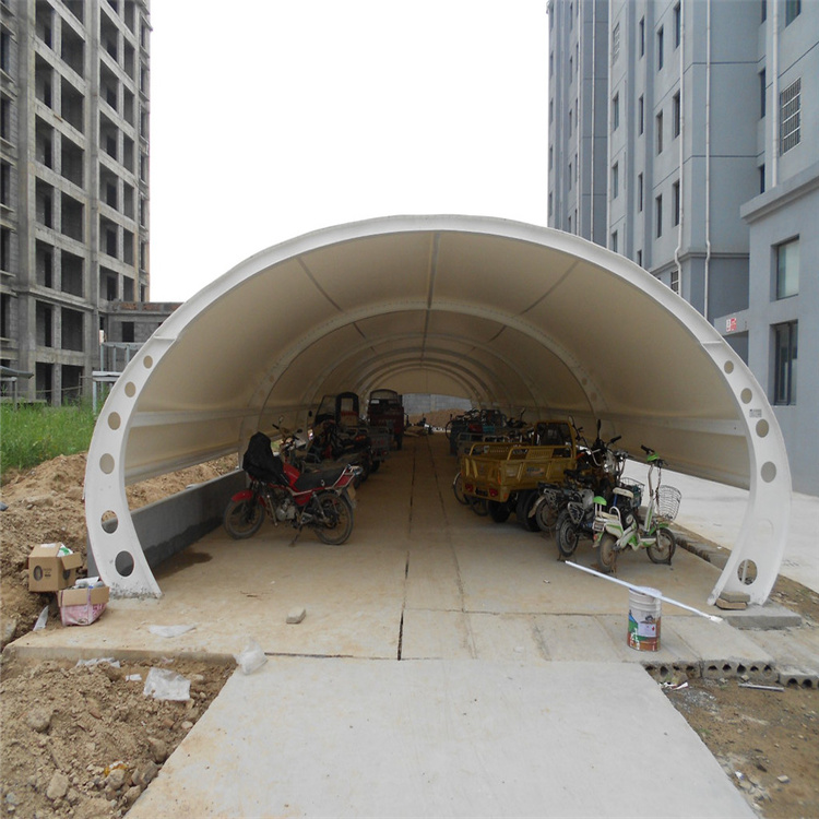 吴江员工自行车停车棚 钢膜结构自行车棚安装厂家发货价格低