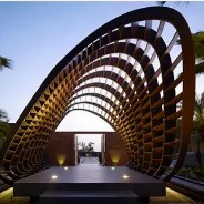 锦通园林雕塑大型不锈钢廊架定制广场精神堡垒现代景观创意镂空抽象异形树雕塑