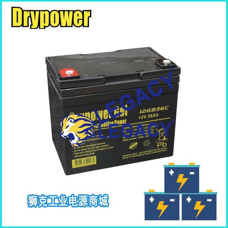 美国Drypower蓄电池12GB55C 12V55AH循环深度放电绿能电瓶