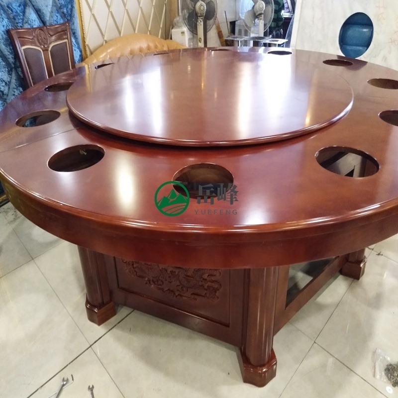 20人圆餐桌直径尺寸设计风格价格6800	方形旋转餐桌传送	电动餐桌价格表图安装